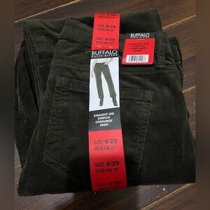 NWT Buffalo David Bitton Women's Stretch Straight Leg Corduroy Brown 8/29
